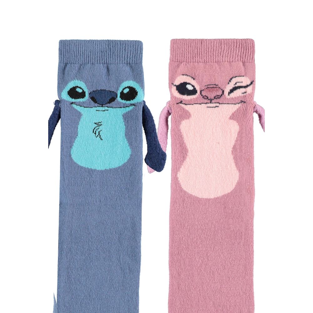 Disney Lilo & Stitch - Let's Hold Hands Novelty 1 pack Chaussettes - Rose/Bleu